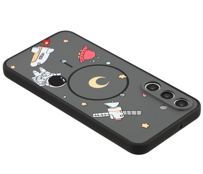 MagSafe-Hülle für Samsung Galaxy S25 Ultra S938, OEM, Cartoon Astronaut, Schwarz