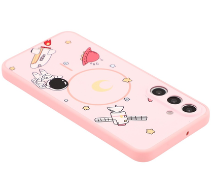MagSafe Hülle für Samsung Galaxy S26 Ultra S948, OEM, Cartoon Astronaut, Rosa
