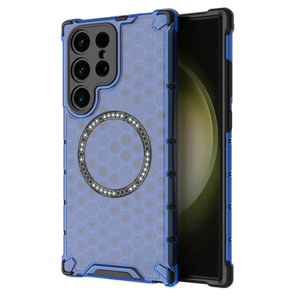 MagSafe-Hülle für Samsung Galaxy S25 Ultra S938, Techsuit, HoneyComb Shield, Blau