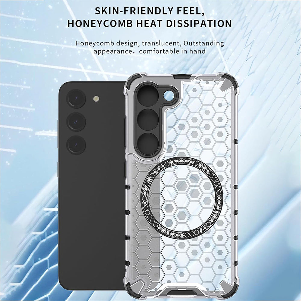 MagSafe-Hülle für Samsung Galaxy A05 A055, Techsuit, HoneyComb Shield, Schwarz