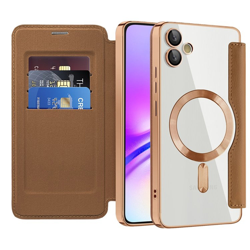 MagSafe Case for Samsung Galaxy A05 A055, Techsuit, SmartMag Book, Brown