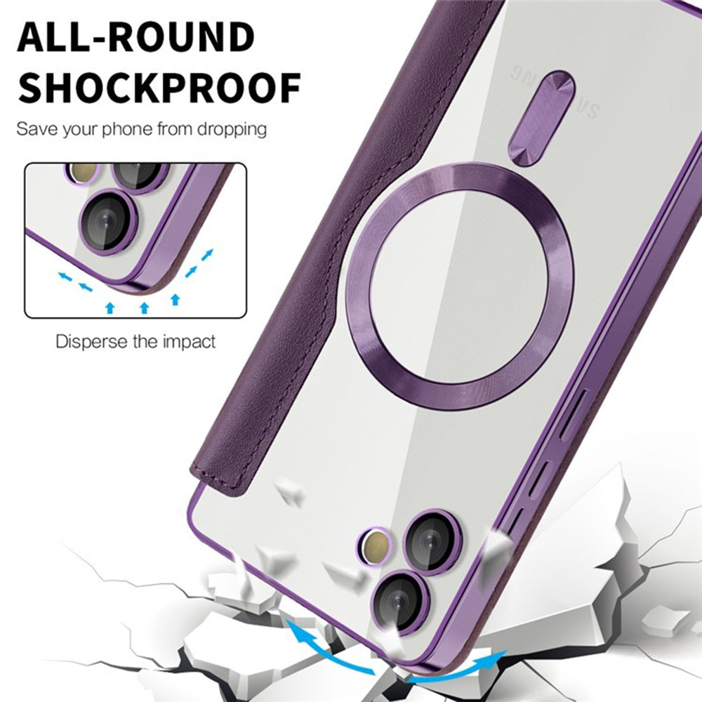 MagSafe Case for Samsung Galaxy A05 A055, Techsuit, SmartMag Book, Purple