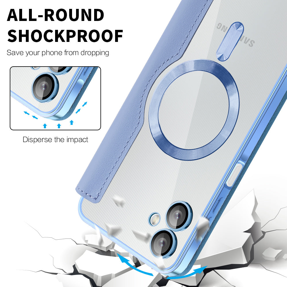 MagSafe Case for Samsung Galaxy A06 A065, Techsuit, SmartMag Book, Blue