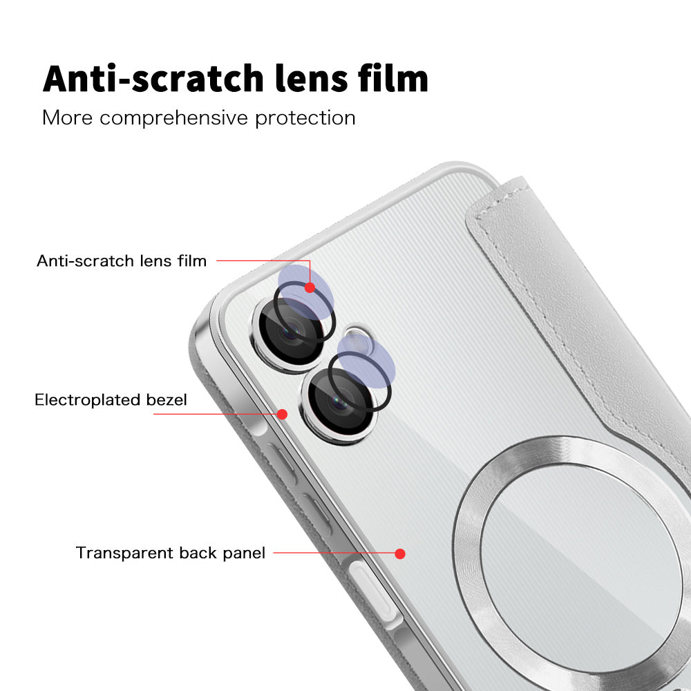 MagSafe-Hülle für Samsung Galaxy A06 A065, Techsuit, SmartMag Book, Grau