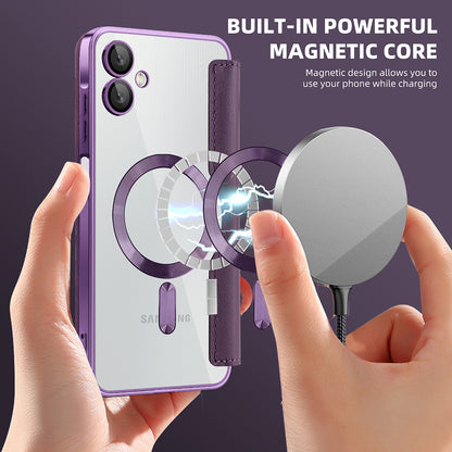 MagSafe Case for Samsung Galaxy A06 A065, Techsuit, SmartMag Book, Purple