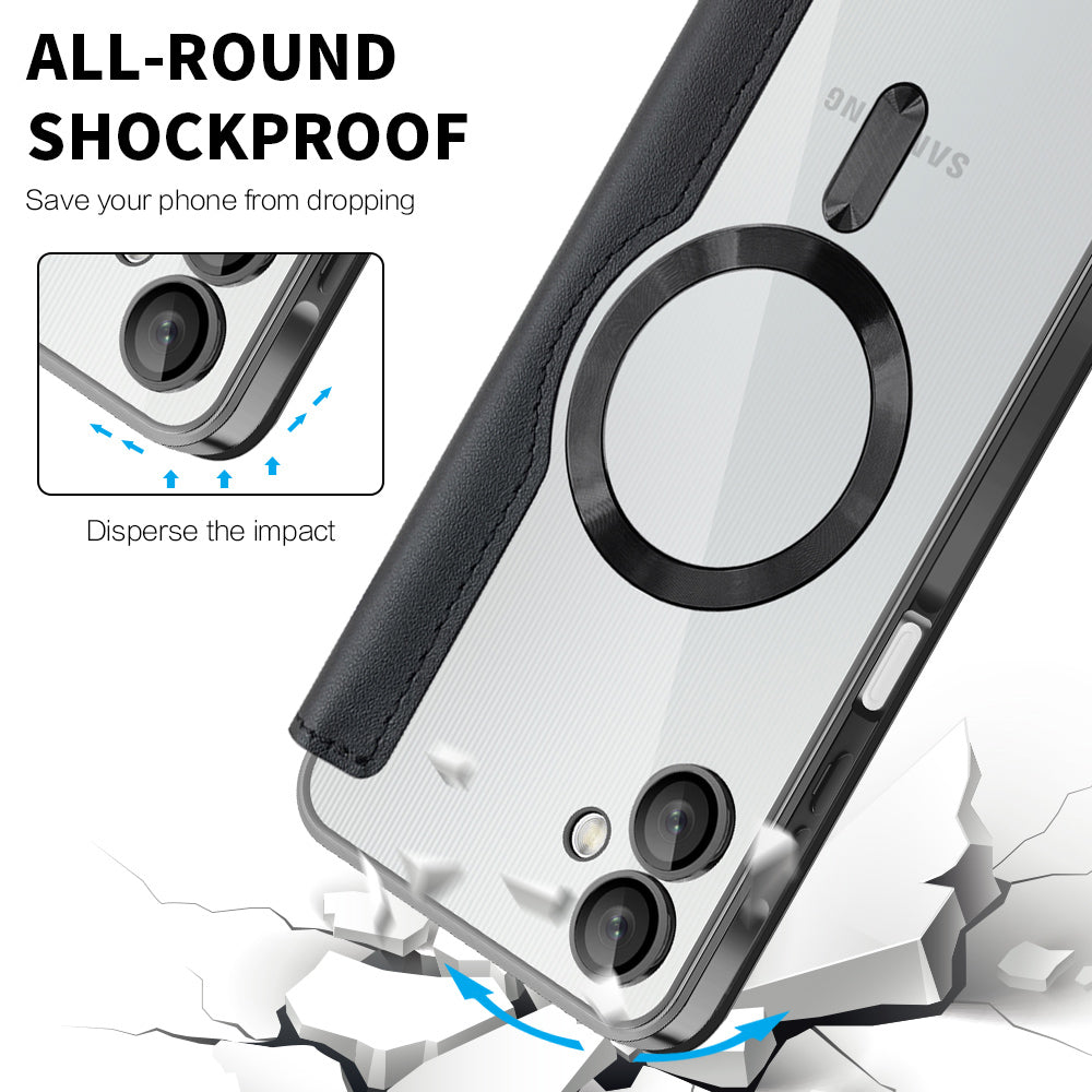 MagSafe Case for Samsung Galaxy A06 A065, Techsuit, SmartMag Book, Black