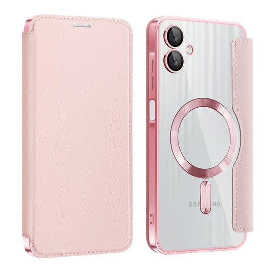 MagSafe-Hülle für Samsung Galaxy A06 A065, Techsuit, SmartMag Book, Rosa