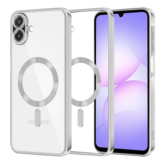 MagSafe-Hülle für Samsung Galaxy A07 4G A075, Techsuit, Luxury Crystal, Silber