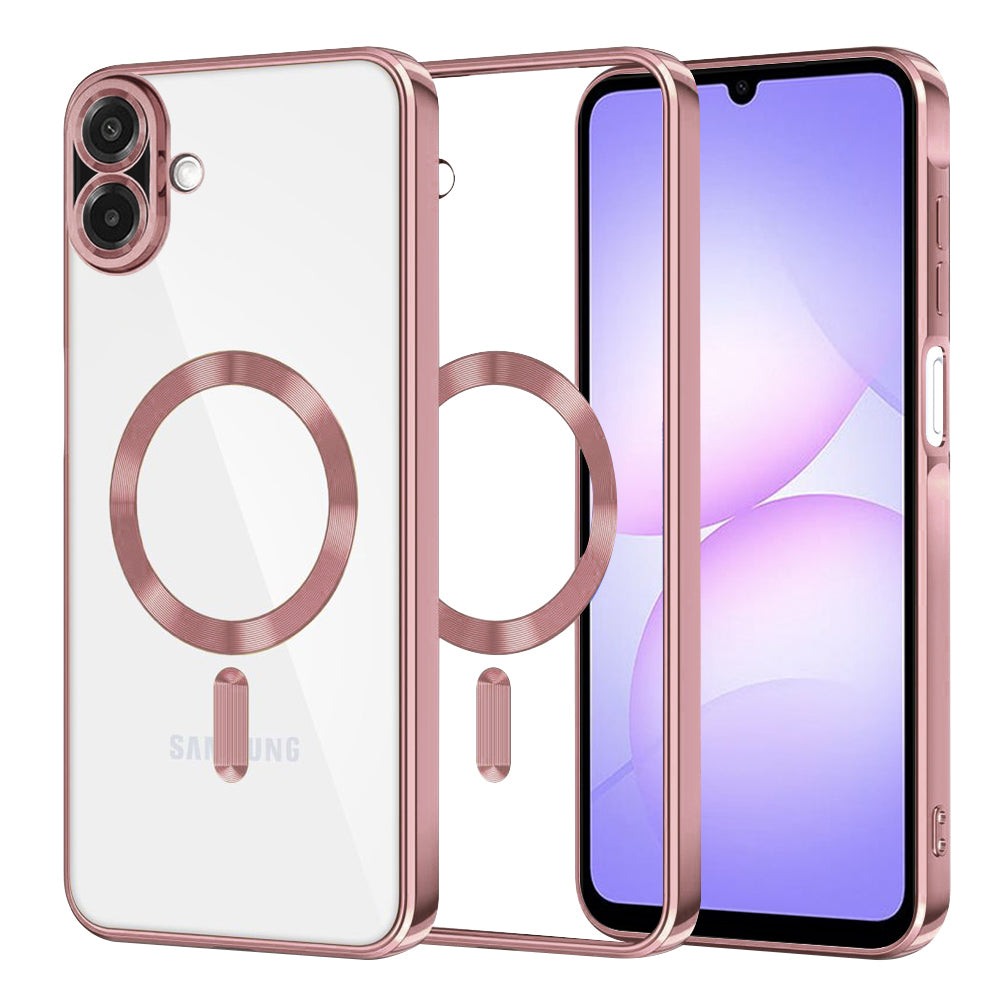 MagSafe-Hülle für Samsung Galaxy A07 4G A075, Techsuit, Luxury Crystal, Rosa