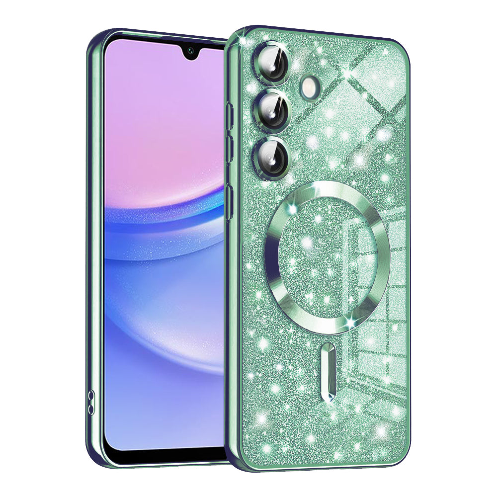 MagSafe-Hülle für Samsung Galaxy A15 5G A156 / A15 A155, Techsuit, Luxury Glitter, Hellgrün