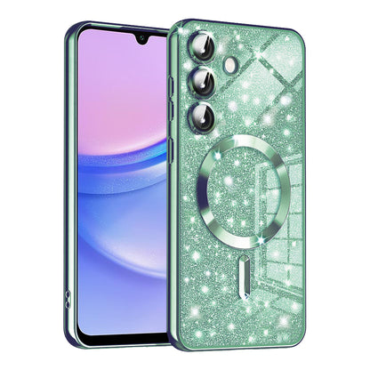 MagSafe-Hülle für Samsung Galaxy A15 5G A156 / A15 A155, Techsuit, Luxury Glitter, Hellgrün