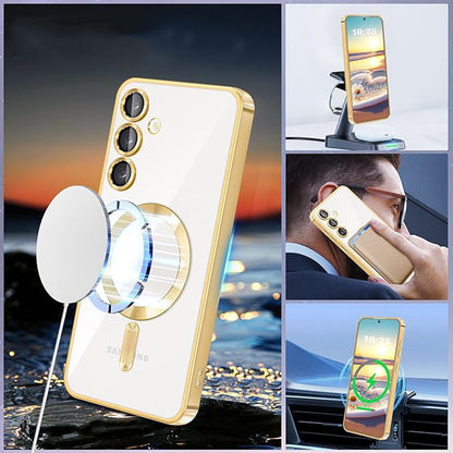 MagSafe-Hülle für Samsung Galaxy A16 5G A166 / A16 4G A165, Techsuit, Luxury Crystal, Silber