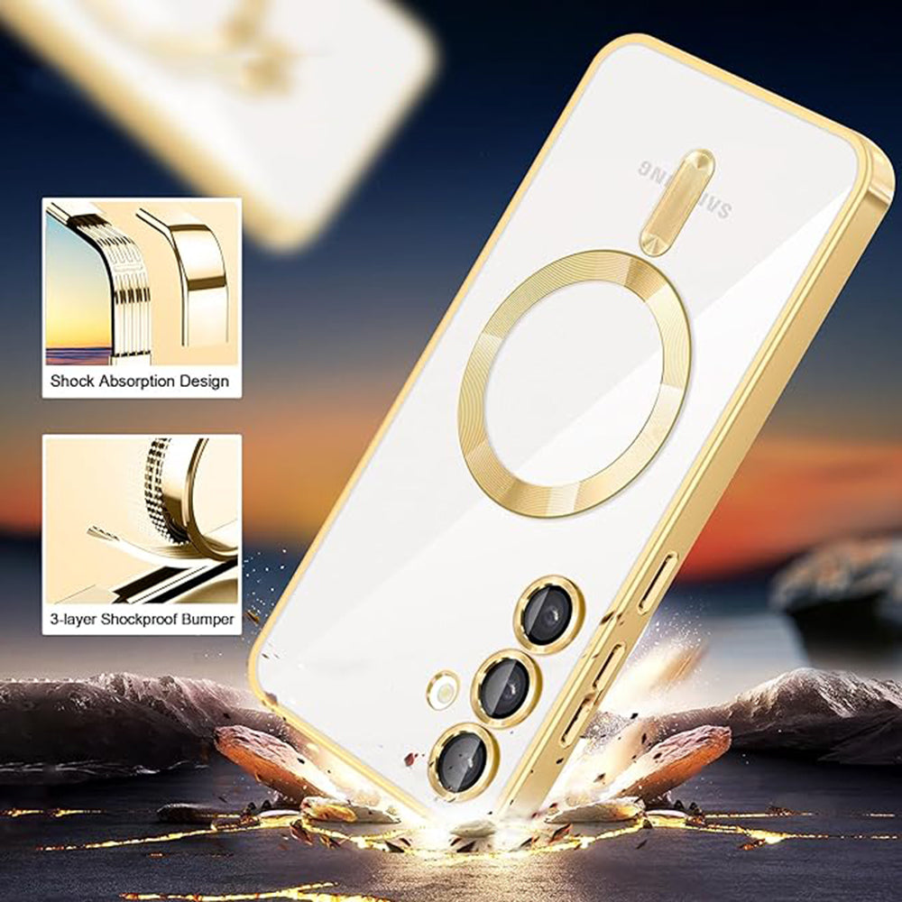 MagSafe-Hülle für Samsung Galaxy A16 5G A166 / A16 4G A165, Techsuit, Luxury Crystal, Silber