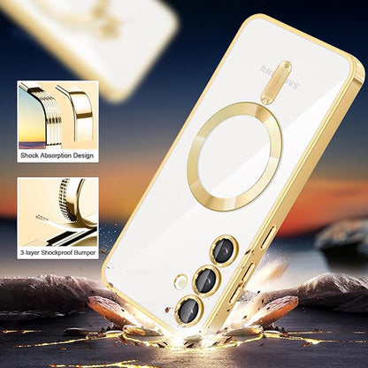 MagSafe-Hülle für Samsung Galaxy A16 5G A166 / A16 4G A165, Techsuit, Luxury Crystal, Silber