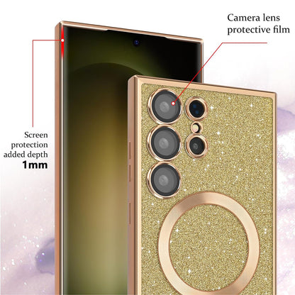 MagSafe Case for Samsung Galaxy A16 5G A166 / A16 4G A165, Techsuit, Luxury Glitter, Light Purple