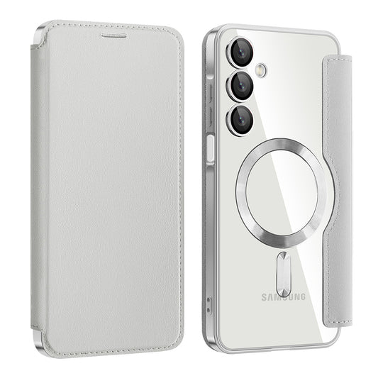 MagSafe-Hülle für Samsung Galaxy A16 5G A166 / A16 4G A165, Techsuit, SmartMag Book, Grau
