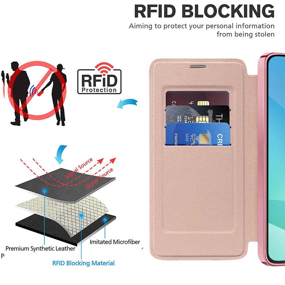 MagSafe Case for Samsung Galaxy A16 5G A166 / A16 4G A165, Techsuit, SmartMag Book, Pink