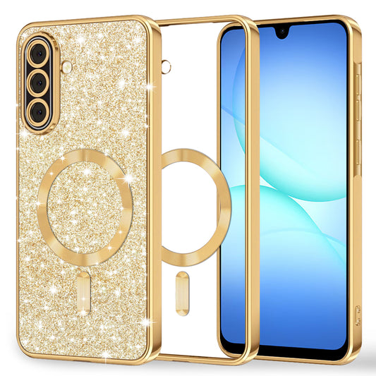 MagSafe-Hülle für Samsung Galaxy A17 4G / A17 5G, Techsuit, Luxury Glitter, Gold