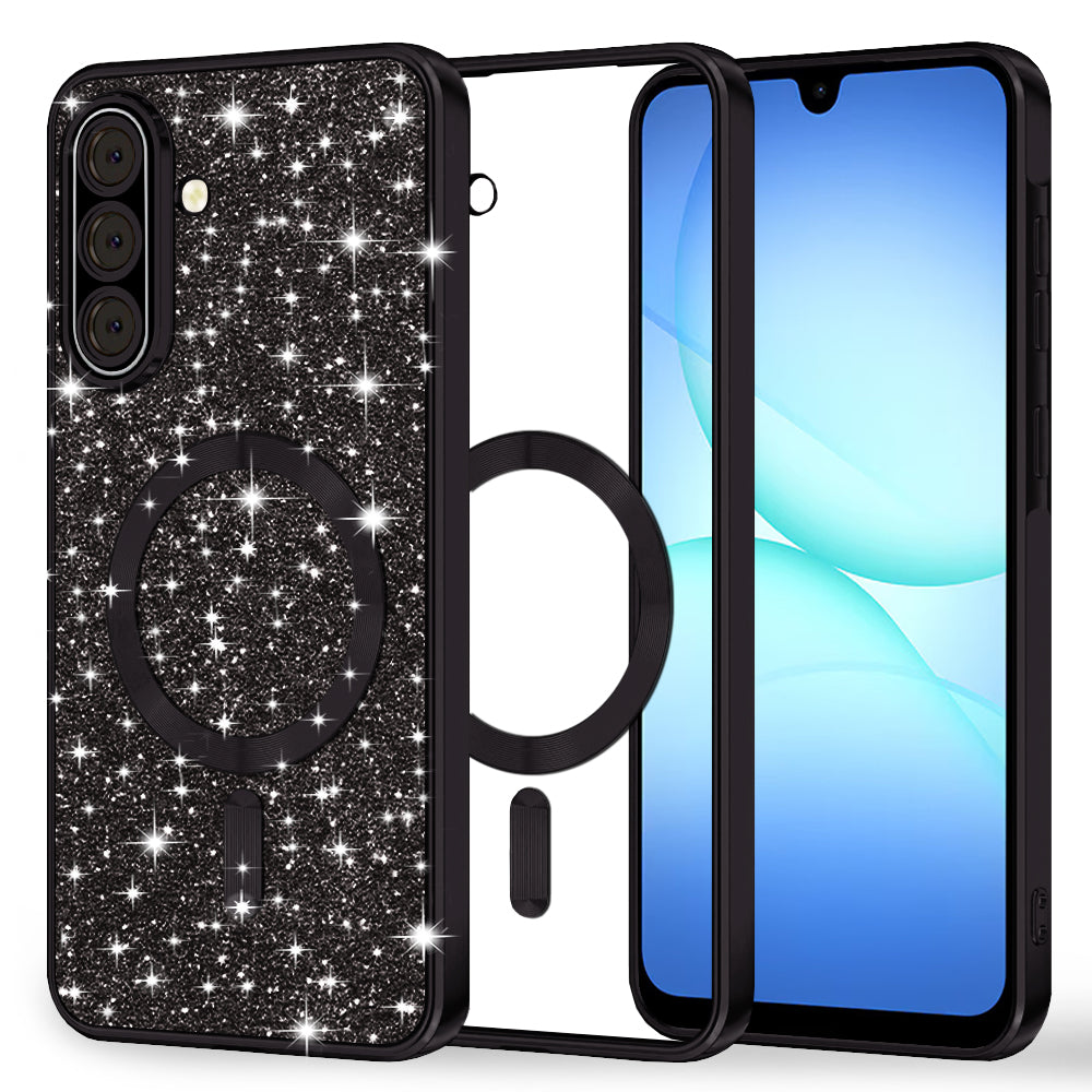 MagSafe Case for Samsung Galaxy A17 4G / A17 5G, Techsuit, Luxury Glitter, Black