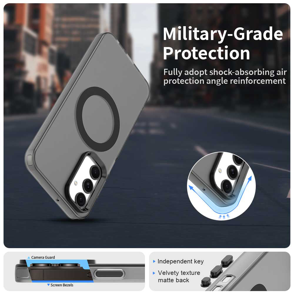 MagSafe-Hülle für Samsung Galaxy A25 A256, Techsuit, CandyCase, Schwarz