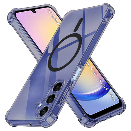 MagSafe-Hülle für Samsung Galaxy A25 A256, Techsuit, stoßfest transparent, rauchfarben