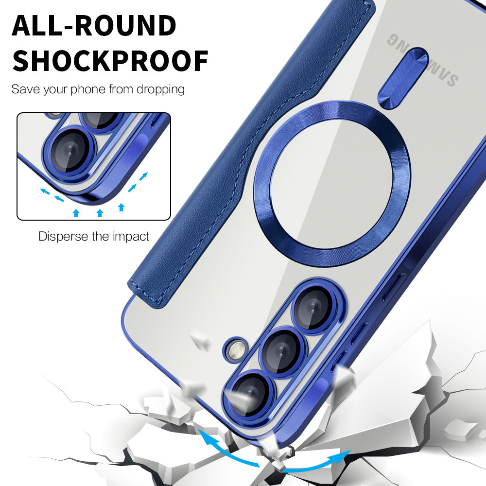 MagSafe-Hülle für Samsung Galaxy A26 A266, Techsuit, SmartMag Book, Blau