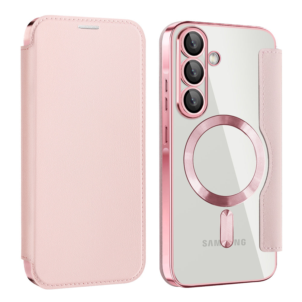 MagSafe-Hülle für Samsung Galaxy A26 A266, Techsuit, SmartMag Book, Rosa