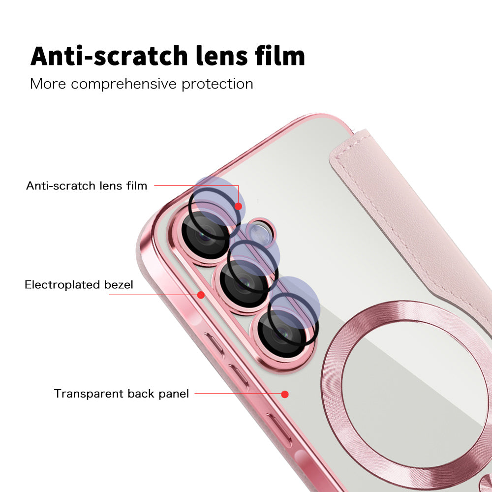 MagSafe-Hülle für Samsung Galaxy A26 A266, Techsuit, SmartMag Book, Rosa