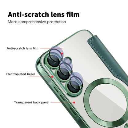 MagSafe-Hülle für Samsung Galaxy A26 A266, Techsuit, SmartMag Book, Grün