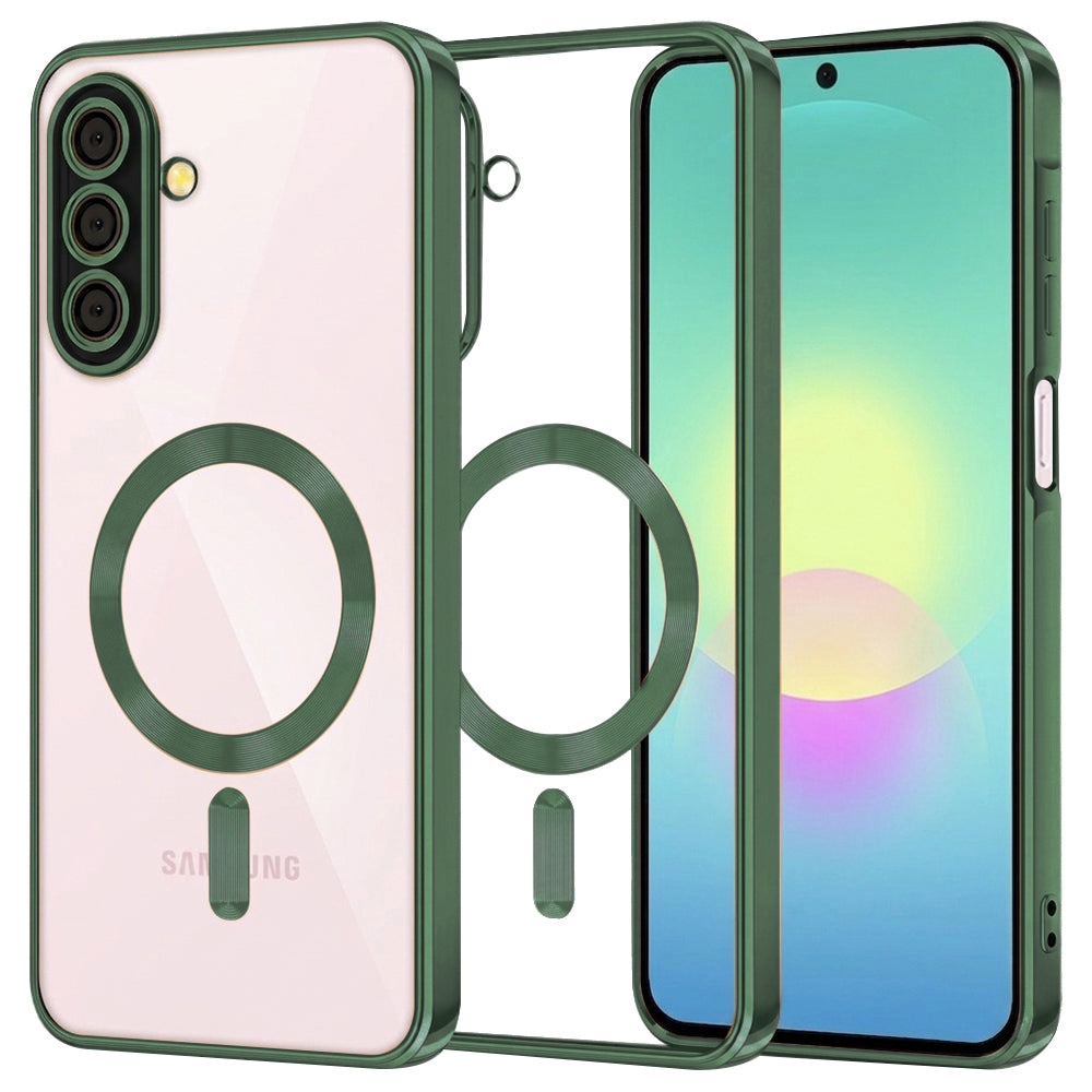 MagSafe-Hülle für Samsung Galaxy A27 5G, Techsuit, Luxury Crystal, Dunkelgrün