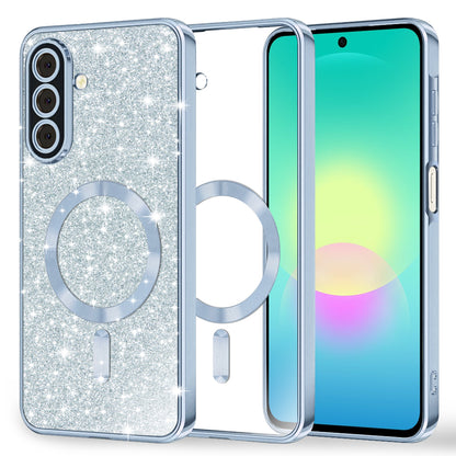 MagSafe-Hülle für Samsung Galaxy A27 5G, Techsuit, Luxury Glitter, Blau
