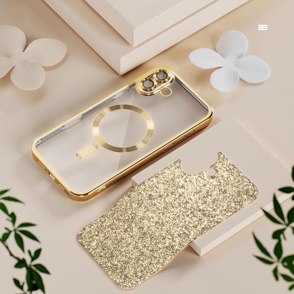 MagSafe-Hülle für Samsung Galaxy A27 5G, Techsuit, Luxury Glitter, Blau