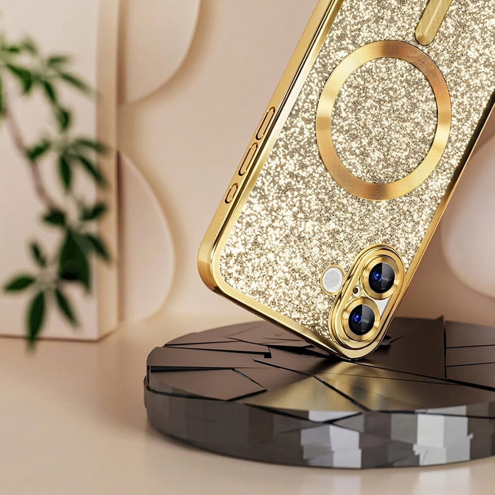 MagSafe-Hülle für Samsung Galaxy A27 5G, Techsuit, Luxury Glitter, Blau