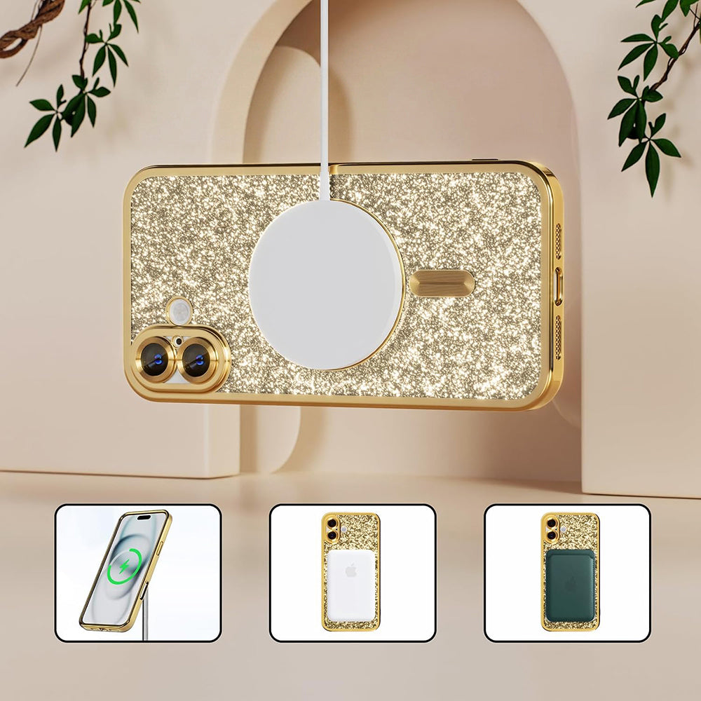 MagSafe-Hülle für Samsung Galaxy A27 5G, Techsuit, Luxury Glitter, Blau