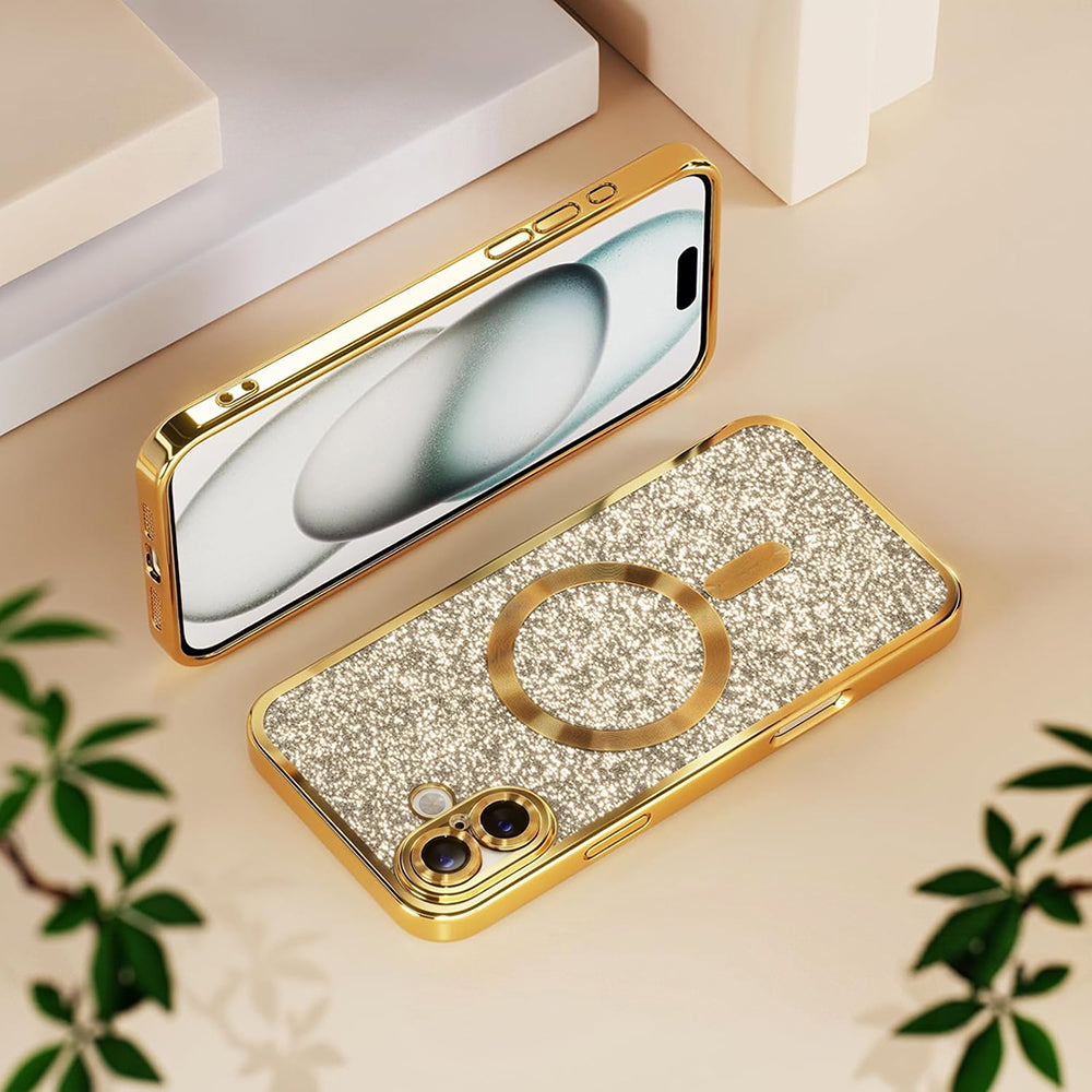 MagSafe-Hülle für Samsung Galaxy A27 5G, Techsuit, Luxury Glitter, Hellviolett