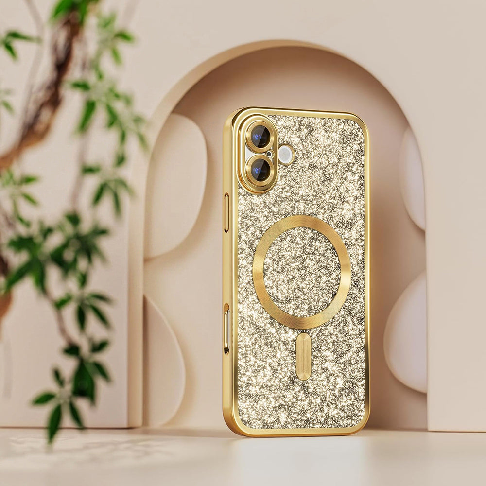 MagSafe-Hülle für Samsung Galaxy A27 5G, Techsuit, Luxury Glitter, Schwarz