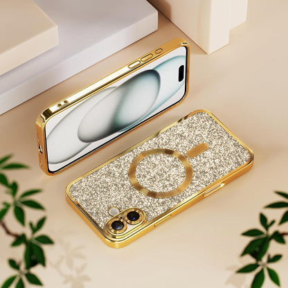 MagSafe-Hülle für Samsung Galaxy A27 5G, Techsuit, Luxury Glitter, Schwarz