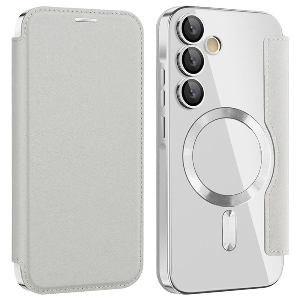 MagSafe-Hülle für Samsung Galaxy A35 5G A356, Techsuit, SmartMag Book, Grau