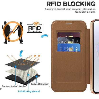 MagSafe Case for Samsung Galaxy A35 5G A356, Techsuit, SmartMag Book, Brown