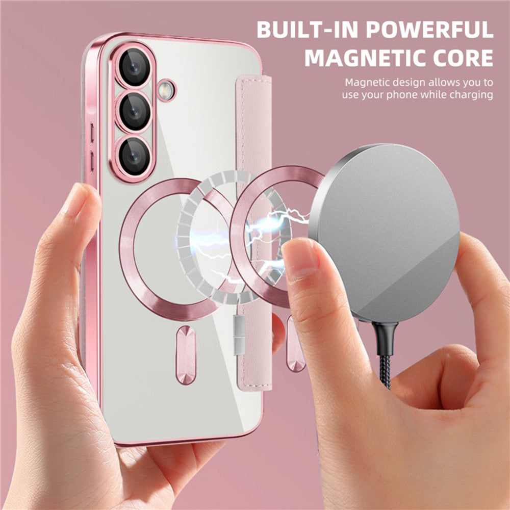 MagSafe-Hülle für Samsung Galaxy A36 A366, Techsuit, SmartMag Book, Rosa