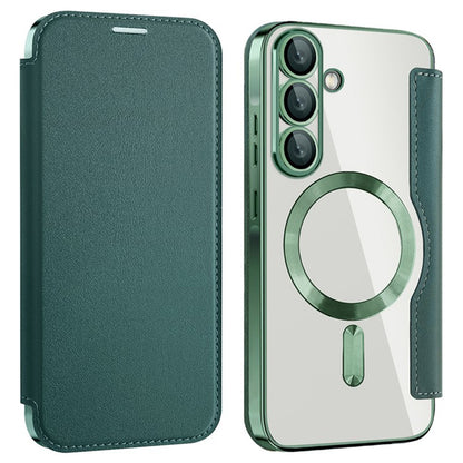 MagSafe-Hülle für Samsung Galaxy A36 A366, Techsuit, SmartMag Book, Grün