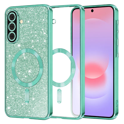MagSafe-Hülle für Samsung Galaxy A37 5G, Techsuit, Luxury Glitter, Hellgrün