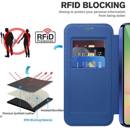 MagSafe Hülle für Samsung Galaxy A37 5G, Techsuit, SmartMag Book, Blau