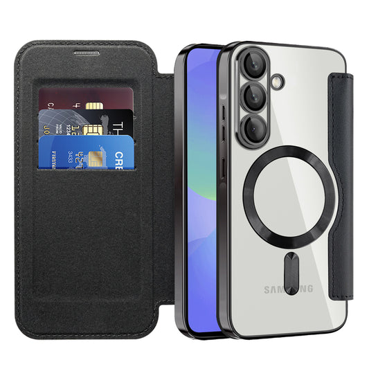 MagSafe Hülle für Samsung Galaxy A37 5G, Techsuit, SmartMag Book, Schwarz