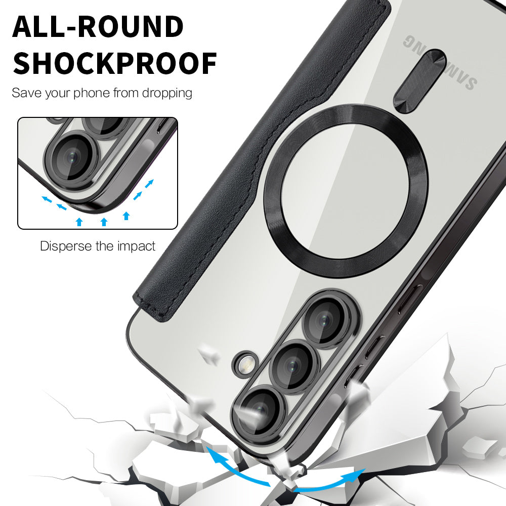 MagSafe Hülle für Samsung Galaxy A37 5G, Techsuit, SmartMag Book, Schwarz