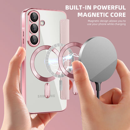 MagSafe Hülle für Samsung Galaxy A37 5G, Techsuit, SmartMag Book, Rosa