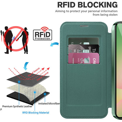 MagSafe Hülle für Samsung Galaxy A37 5G, Techsuit, SmartMag Book, Grün