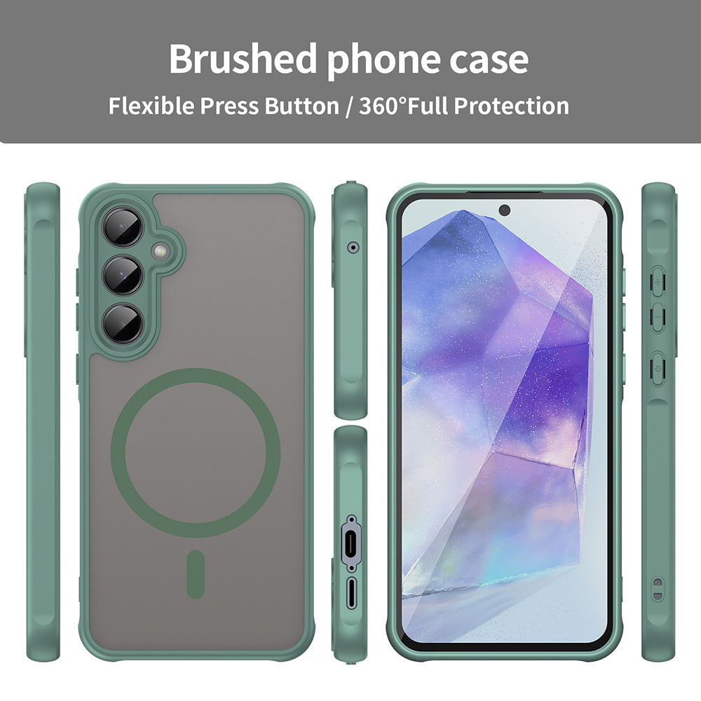 MagSafe-Hülle für Samsung Galaxy A55 5G A556, Techsuit, HaloFrost II, Grün