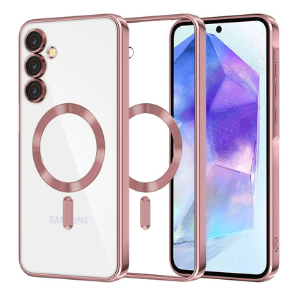 MagSafe-Hülle für Samsung Galaxy A55 5G A556, Techsuit, Luxury Crystal, Rosa