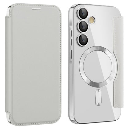 MagSafe-Hülle für Samsung Galaxy A55 5G A556, Techsuit, SmartMag Book, Grau